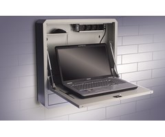 Smart säkerhetsskåp och arbetsyta för laptop