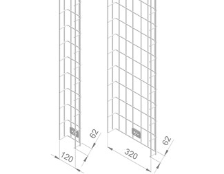 KHVN Vertikal Kabelhållare (H1890xB320xD62mm)