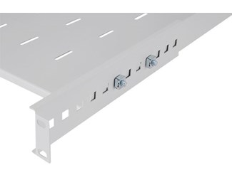 Justerbar 19''  hylla 1.0HE 750-910mm, grå