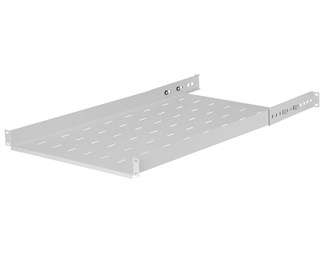 Justerbar 19''  hylla 1.0HE 750-910mm, grå