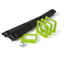 Bygepanel(plast,svart/Grön) Horisontell 2HE, inkl 4 byglar