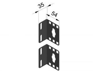 Fästvinkel för vertikal montering på 19'' profil, 1 par