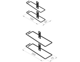 Metalbygel för 19'' profiler, svart, 50x150mm (par)