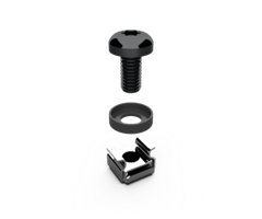 Korgmutter och svart skruv med torxskalle 50st