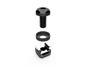 Korgmutter och svart skruv med torxskalle 50st