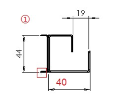 Bygelpanel 40mm djup