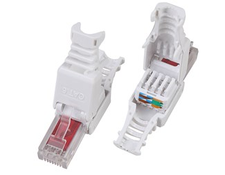 RJ45 Cat.6 med slitskontaktering, kräver ej verktyg