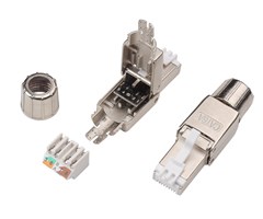 RJ45 Cat6A STP med slitskontaktering, kräver ej verktyg