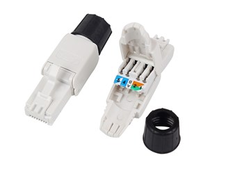 RJ45 Cat6A UTP med slitskontaktering, kräver ej verktyg