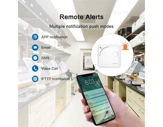 WiFi sensor för temperatur, luftfuktighet, Lux, vibration
