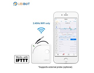 WiFi sensor för temperatur, luftfuktighet, Lux, vibration