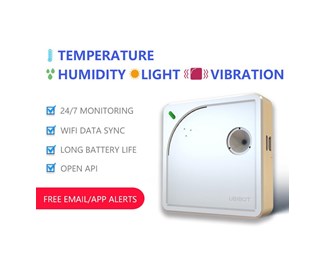 WiFi sensor för temperatur, luftfuktighet, Lux, vibration