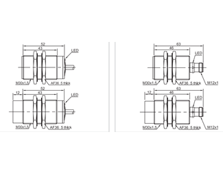 30mm cylinder, distans 10mm, NO, PNP, M12 ansl