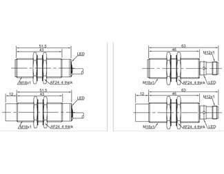 18mm cylinder, distans 12mm, NO, PNP,  M12 ansl