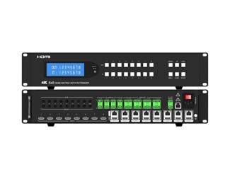 4K 65m över Cat6, 18G, HDR, Atmos, HDCP2.2, 8xHDMI Loopout