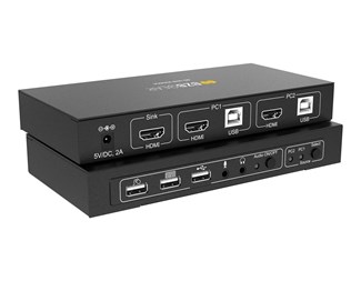 2x1 HDMI KVM växel med USB 2.0