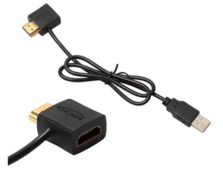 Adapter HDMI hane till hona, 50 cm USB 2.0-kabel