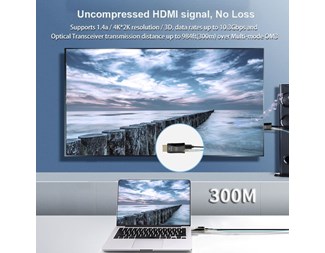 4K@30Hz, Simplex LC MM fiber, 300m