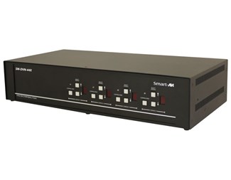 4-Port DVI-D Matrix KVM Switch, ljud, USB 2.0, 4 användare
