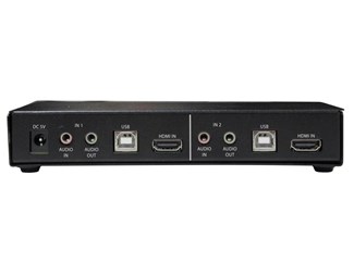 2 HDMI in, 1 HDMI ut, ljud & USB 2.0-stöd