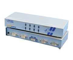 DVI-väljare 4 PC till 1 skärm med knappval