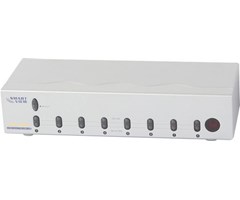 VGA-väljare 8 PC till 1 skärm, knappval och fjärrkontroll