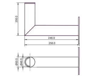 25cm 90-graders vinkel feste