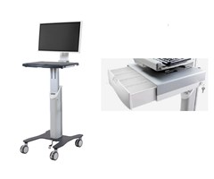 med skärmfäste och låsbar förvaringslåda