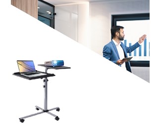 Höjdjusterbart bord med två hyllplan