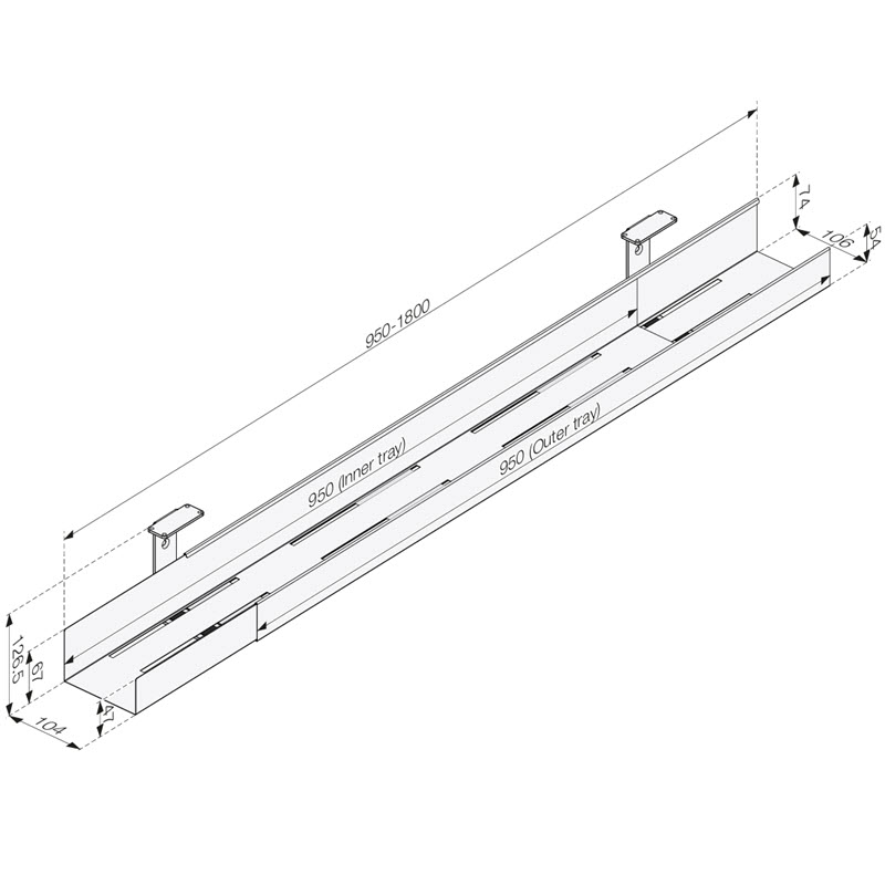 20123314 Svart L950–1800mm justerbar kabel renne 3602000109 03.jpg