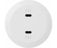 Vit dubbel USB-C-laddare QC3.0 30W
