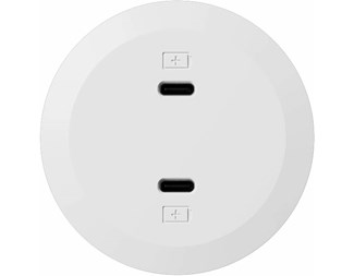Vit dubbel USB-C-laddare QC3.0 30W