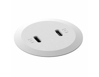 Vit dubbel USB-C-laddare QC3.0 30W