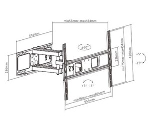 37-70'' 40kg VESA Veggarm