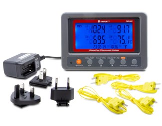 Industriell 4 kanaler fra -200 °C til 1370 °C  datalogger