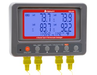 Industriell 4 kanaler fra -200 °C til 1370 °C  datalogger