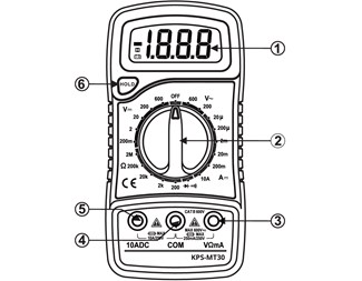 Multimeter Digitalt AC/DC 600 V/10 A MT30