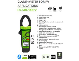 Solcelle tangamperemeter TRMS AC/DC DCM8700PV