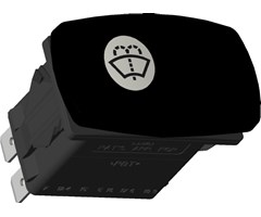 15A 24V, Färg LED 1 Grön, spolare vindruta