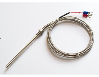 PT100,3-tråd,-50 till+300?,100mm lång,m8, 2m rostfri kabel