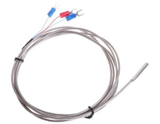 50mm lång, PT100,3-tråd,-50 till+300?, 2m rostfri kabel