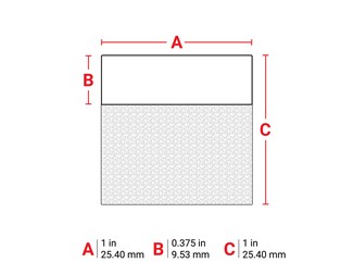 Blå 25.40 mm bred x 25.40 mm hög 1/250st