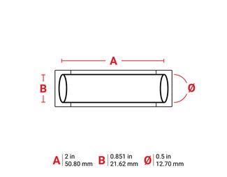 Vit enkel 50.80mm bred x 21.62mm hög 1/250st