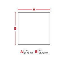 25,40 mm bred x 25,40 mm hög 1/2000st