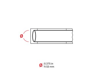 16,38 mm hög x 2,13 m längd svart på vit