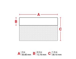 12,70mm bred x 38,10mm hög 1/500st