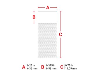 Vit 6,35mm bred x 19,05mm hög 1/750