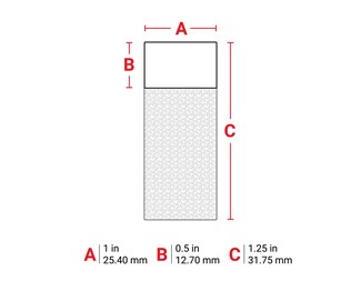 25,4mm bred x 31,75mm hög 1/250st