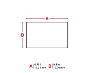 19,05 mm bred x 12,70 mm hög 1/140st