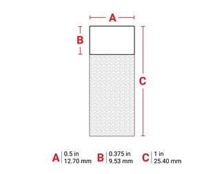Svart/vit 12,70mm x 9,53mm hög 1/360st